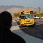 schurz elementary bus arriving